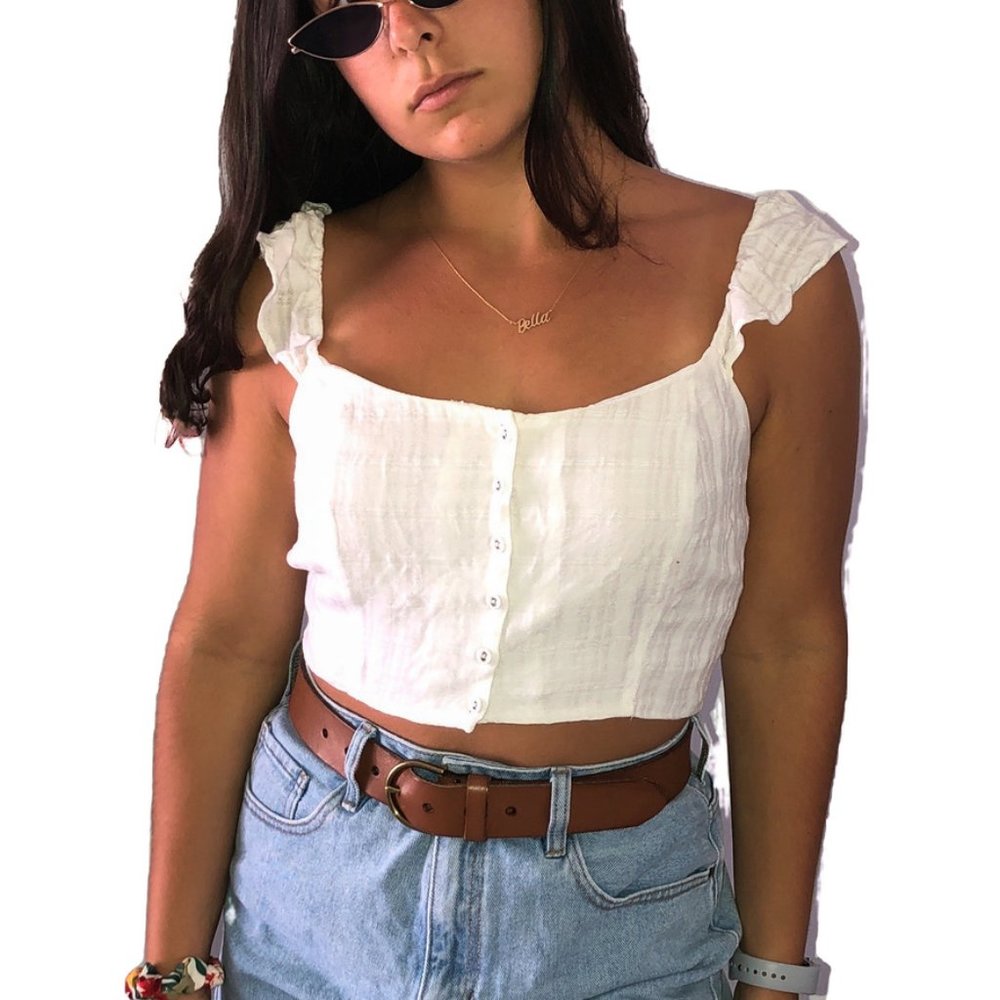 Forever 21 White Crop Top